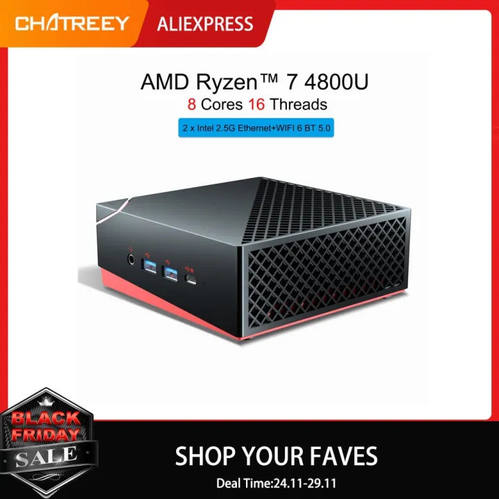 Chatrey AN1 Mini PC Windows 11 Ryzen 5 4500U Ryzen 4800U Gaming Desktop Computer Nvme SSD 3X4k