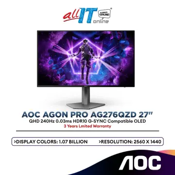 AOC AG276QZD 27 OLED QHD 240Hz 1ms Gaming Monitor Black AG276QZD - Best Buy