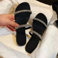 Slippers Casual Flat Shoes Female Women Slides Luxury 2021 PU Bling Rubber Basic Indoor Ytmtloy House Shoes Flip Flop Zapatilla