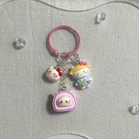 การ์ตูน Sanrio Hello Key Chain Cinnamoroll พวงกุญแจจี้น่ารัก Creative My Melody กระเป๋าเป้สะพายหลังจี้วันเกิด Gift