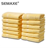 SEMAXE Towel Set Luxury 100% Cotton Super Absorbent Soft and Thick-A Pack of 12 Towel Set Household Hand Towel 33*33 Knitting  Crochet