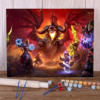 World Of Warcraft Coloring By Numbers Painting Set Acrylic Paints 40*50 Canvas Painting Decoration For Kids For Drawing Art