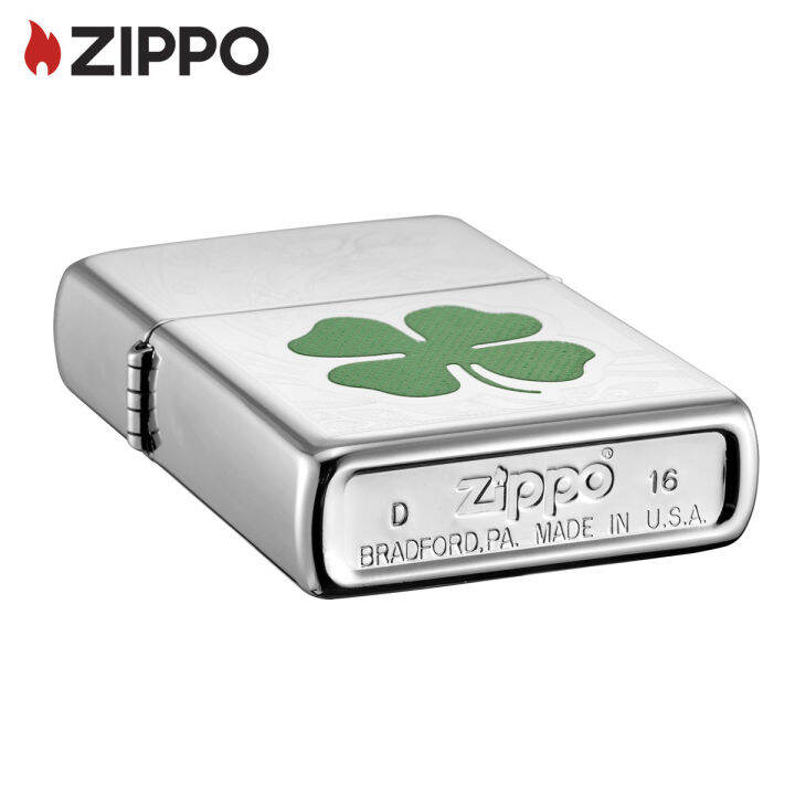 zippo-clover-high-polish-design-chrome-windproof-pocket-lighter-24699-lighter-without-fuel-inside-การออกแบบโปแลนด์สูงโคลเวอร์-ไฟแช็กไม่มีเชื้อเพลิงภายใน