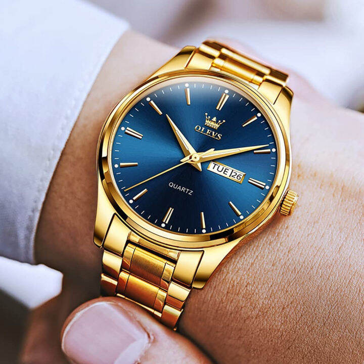 olevs-mens-gold-watches-analog-quartz-business-dress-watch-day-date-stainless-steel-classic-luxury-male-wrist-watches-waterproof-luminous-gold-strap-blue-face