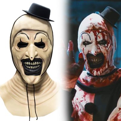 Movie Terrifier Cosplay Mask Halloween Horror Mask Killer Joker Scary Headgear Clown Latex Helmet Masquerade Party Costume Prop