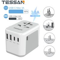 Thailand to China/USA/EU/AU Universal Travel Adapter with 5 USB Ports+(3 USB C),Universal Adapter Type C Charger EU Plug , TESSAN Universal Socket International Plug Wall Socket USB Charger for Europe Germany France Spain Ireland Australia Type I/C/G/A