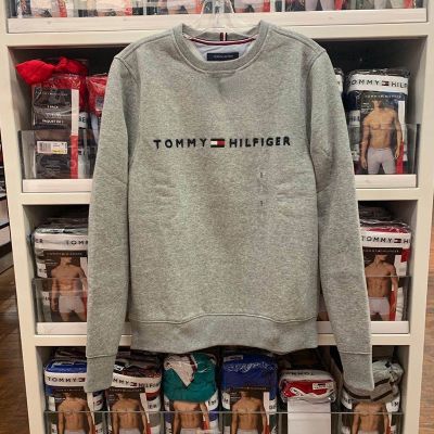 Tommy เสื้อกันหนาว คอกลม แขนยาว สไตล์คลาสสิก สําหรับผู้ชาย