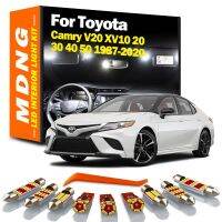 ไฟการส่งข้อมูลแบบติดต่อกันนำตกแต่งภายใน MDNG ชุดคิทสำหรับรถโตโยต้า Camry V20 XV10 20 30 40 50 1987-2018 2019 2020แผนที่รถโคมไฟหีบฝาทรงโค้งไม่มีข้อผิดพลาด