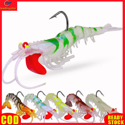 LeadingStar RC Authentic Artificial Luminious Shrimp Lure With Barbs Hooks Multi Segments Jointed Soft Fishing Bait For Bass Fishing