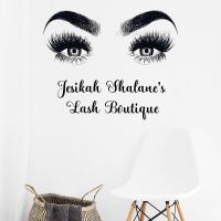 [COD] Custom Logo Wall Stickers Room Decoration Lashes Eyelashes Decal Vinyl Woman LL2351