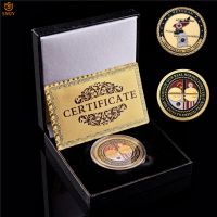 WW2 1953 Korean War Veteran Gold Token Challenge Commemorative Coin Collectibles Badge W/ Luxury Box Holder