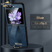 KISSCASE เคสโทรศัพท์แบบพับได้สำหรับ Samsung Galaxy Z Flip 5 Flip 4 Flip 3 5G พร้อมสายรัดข้อมือแหวนที่วางแบบโลหะขาตั้งกันกระแทกด้านหลังเคส Galaxy พลิก5พลิก4พลิก3