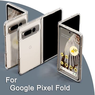เคสโทรศัพท์โปร่งใสสำหรับ PC Google Pixel แบบพับได้เคสป้องกันการขีดข่วนแบบพกพาสำหรับ Google Pixel พับโทรศัพท์มือถือที่ชัดเจน Fundas