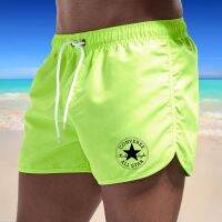 Loose men shorts beach pants black and white 9 color swimming trunks star print