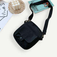 Women Canvas Small Shoulder Bags Korean Casual Solid Color Crossbody Phone Purse