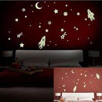 wallpaper sticker for wall wallpaper dinding wallpaper XUNJIE DIY Luminous Home Decor Art Decal Kids Baby Room Glow In Dark Space Stars Planet Rocket Wall Stickers