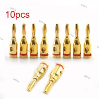 10pcs 4mm Banana Plug Gold-Plated Connector Copper Musical Audio Speaker Cable Wire Pin Connectors Accessories W6TH