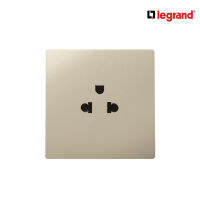 Legrand เต้ารับเดี่ยว 3 ขา มีกราวด์ สีแชมเปญ 1G EURO-US 16A 2P+Earth Socket รุ่นมาเรียเซนต์ | Mallia Senses | Champaigne | 281103CH | บิทิสมาร์ท | BTiSmart