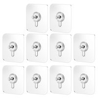 10pcs/set Adhesive Nails Wall Hooks Poster Screw Stickers Closet Cabinet Shelf Pegs Hangers