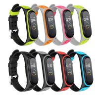 ✘ Bransoletka dla Xiaomi Mi Band 7 6 5 4 silikonowa zapasowa opaska na nadgarstek oddychająca podwójna klamra luksusowa dla Miband 6 5 4 pasek