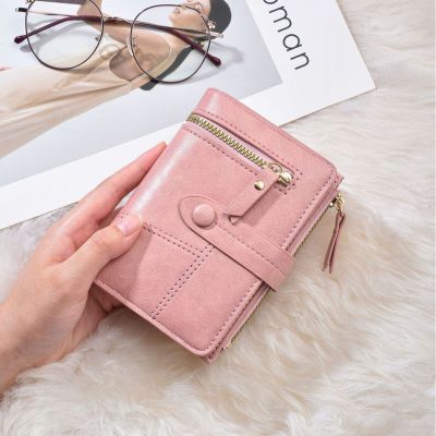 2023 New Womens Wallet Womens Short Fashion Small Carrying Bag PU Leather Multi Card Zipper Zero Wallet  DBBO