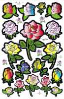 สติกเกอร์ดอกกุหลาบ ดอกไม้ สีสันสดใส น่ารัก สำหรับเด็ก พัฒนากล้ามเนื้อ และพื่นผิวที่ต้องการ Rose flower Sticker Film 1 Sheet 270 mm x 180 mm Weatherproof st511
