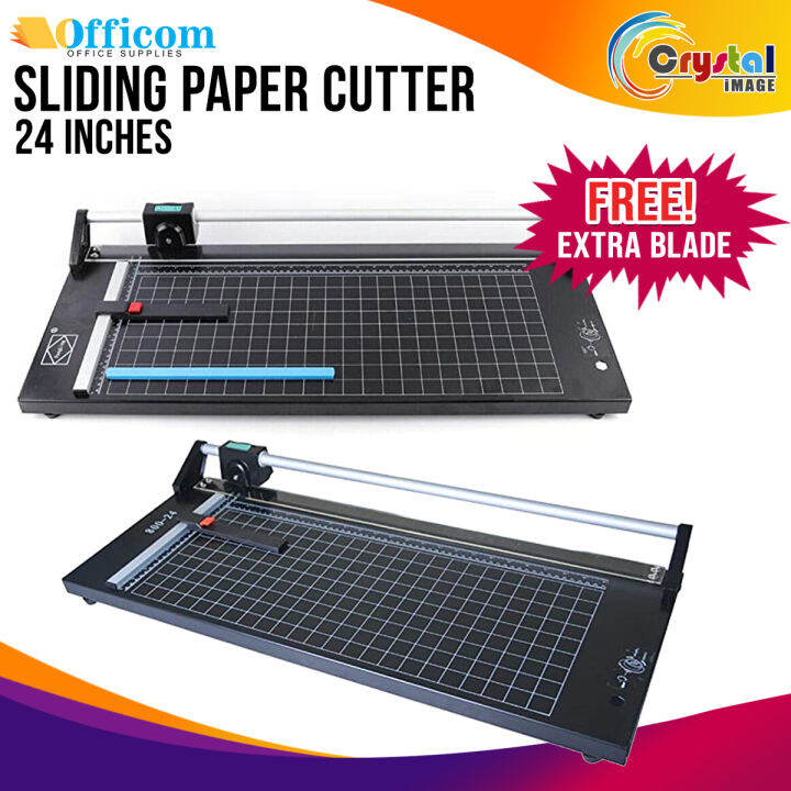 24" Sliding Paper Cutter Easy Slide Rotary Trimmer with Extra