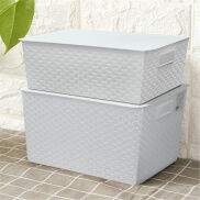 HomeBase API Giỏ đựng đồ nhựa có nắp Size L Thái Lan W37.5xD26.5xH22.5 Cm