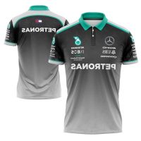 Most popular racing clothes 【Dec】 T-Shirt Collar Button Formula 1 Team Jersey F1 Petronas Fullprint XS - 6XL