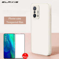 ELAXIS เคสโทรศัพท์สำหรับ Xiaomi,เคสสำหรับ Xiaomi Mi 10T/10T Pro/ 11T 5G/11T Pro 5G + ฟรีอุปกรณ์ป้องกันหน้าจอรวมเลนส์กันตกสีพื้นน้ำยาขอบตรงแข็งเคส TPU ซิลิโคนนุ่ม