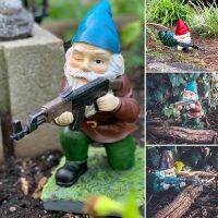 [Hot K] Funny Army Gnome รูปปั้นในสวนเรซิ่นเดสก์ท็อปประดับสนามหญ้าสวนกลางแจ้งไม้ประดับ Monster Yard ประติมากรรม