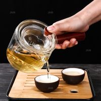 Heat-resistant Glass Teapot Transparent Tea Infuser Wooden Handle Tea Kettle Chinese Tea Set Built-in Glass Tea Leak