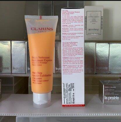 clarins-one-step-gentle-exfoliating-cleanser-with-orange-extract-all-skin-types-125-ml-ทำความสะอาดผิวหน้า-และขจัดคราบเครื่องสำอางได้อย่างหมดจดในขั้นตอนเดียว