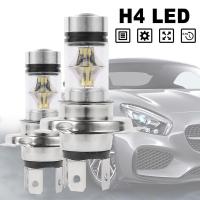 2PCS H4 LED 100W 3030 20SMD 6500K ไฟ LED หมอกแสงไฟขาวจัดหลอดไฟไฟหน้าสำหรับรถยนต์