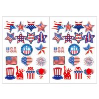 4th of July Stickers American Flag Stickers Red White Blue Face Stickers Non Fading Self Adhesive Independence Day Stickers for Face Skateboard appropriate