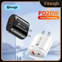 Elough PD20W เครื่องชาร์จ USB ชนิด C ชาร์จเร็ว3.0เครื่องชาร์จติดผนังชาร์จเร็ว EU/US ปลั๊กอะแดปเตอร์สำหรับ Iphone 14 13โทรศัพท์