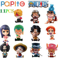 PAPITE โมเดลตัวละคร Luffy Zoro Sanji Nami,โมเดลการ์ตูนวันพีซโรบินชอปเปอร์บรู๊คของเล่นฟิกเกอร์แอคชั่นญี่ปุ่นอนิเมะ11ชิ้น