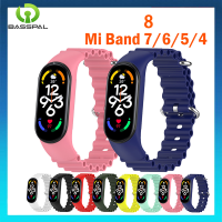 BassPal Ocean สายซิลิโคนสำหรับ Xiaomi MiBand 3 4 5 6 7 8สายรัดข้อมืออัจฉริยะสำหรับเปลี่ยนสายรัดข้อมือสำหรับ Xiaomi Miband 5 6 7 8