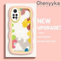 เคส Chenyyka สำหรับ Xiaomi Redmi โน๊ต11 Pro Note 5G 11e ดีไซน์ใหม่สีน้ำลายการ์ตูนสวยงามขอบครีมนุ่มเคสมือถือกันกระแทกแบบใสโปร่งใสลายกล้องถ่ายรูปเรียบง่ายอ่อนโยนฝาครอบป้องกัน