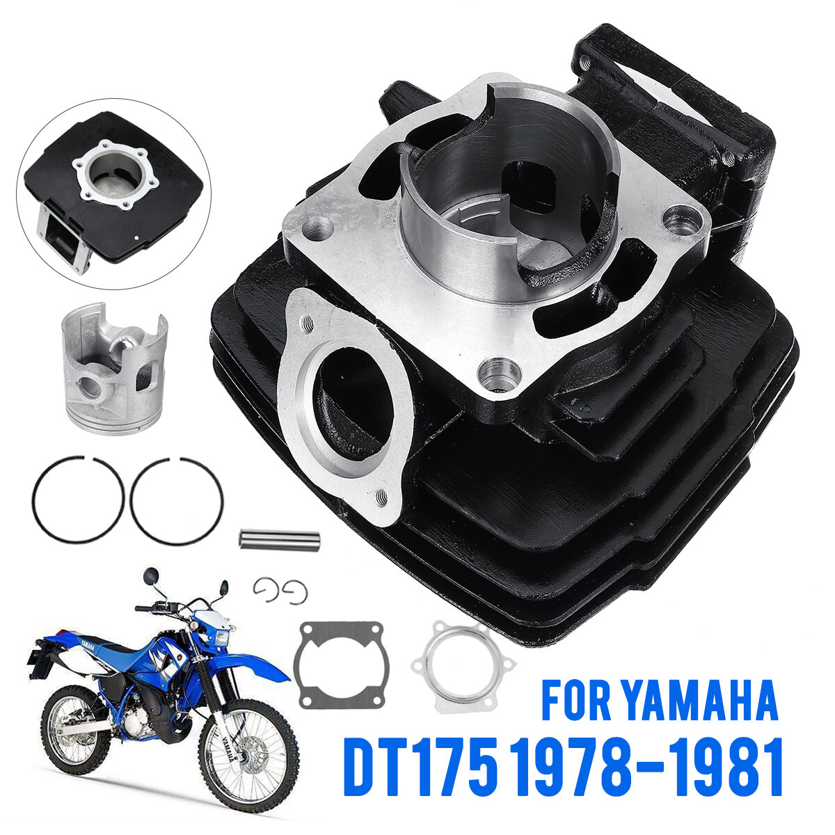 Cylinder 66mm Piston Gasket Top End Rebuild Kit for Yamaha DT175 MX175F/G/H Cylinder 66mm Piston Gasket Top End Rebuild Kit for Yamaha DT175 MX175F/G/H
