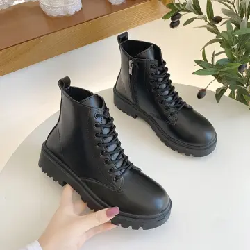 Plain black cheap boots womens