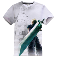Final Fantasy VII 3D พิมพ์เสื้อยืด hip hop T เสื้อผู้หญิงผู้ชายเกมอะนิเมะ streetwear กีฬา Casual TEE เสื้อ unisex แฟชั่น TEE