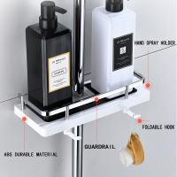 ✺﹊❏ Bathroom Shower Holder Rack Organizer Bathroom Shelf Shampoo Tray Stand No Drilling Floating Shelf for Wall Household Item