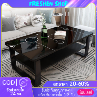 ? Freshen ? โต๊ะกลางโซฟา โต๊ะกลาง 120cm โต๊ะกาแฟ โต๊ะรับแขก 2 ชั้น โต๊ะไม้ ทรงสี่เหลี่ยม สไตล์โมเดิร์น โต๊ะหน้าโซฟา พร้อมส่ง