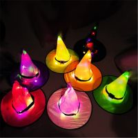 Halloween Decoration Witch Hat LED Lights Halloween Elf Ears for Kids Party Decor Supplies Outdoor Tree Hanging Ornament Props