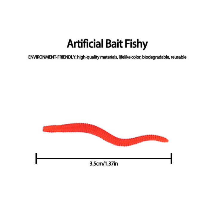 ไส้เดือนจำลองหนอนตกปลาประดิษฐ์อุปกรณ์ตกปลาเหยื่อแบบนิ่มเหมือนจริงเหยื่อหนอนยางเหยื่อไส้เดือนเทียมเหยื่อหนอนเหยื่อหนอนสำหรับน้ำทะเล100ชิ้น