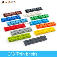 40pcs DIY Building Blocks Thin Figures Bricks 2x8 Dots 13Color Educational Creative Size Compatible With 3034 Toys for Children