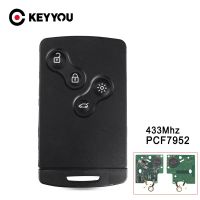 Keyyou กุญแจรถกุญแจรีโมตสำหรับ Renault Megane Scenic ลากูน่าโคลีโอส์ชิป Pcf7952 Clio 433Mhz 4ปุ่ม