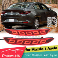 LED สะท้อนแสงด้านหลังกันชนไฟท้ายสำหรับ Mazda 3 Axela Sedan 2019 2020 2021โคมไฟเบรกขับรถที่มีสัญญาณเลี้ยวต่อเนื่องแบบไดนามิกเลนส์สีแดง Type A