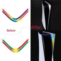 2Pcs Light Bar Skin Stickers Luminous Self-adhesive Console Gradient Colorful Rainbow LED Light Strip Decals for PS5